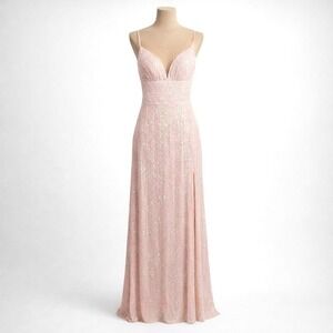 Windsor Sequin Fairy Lace Back Floor Length Gown Size M Pink Coquette Romantic